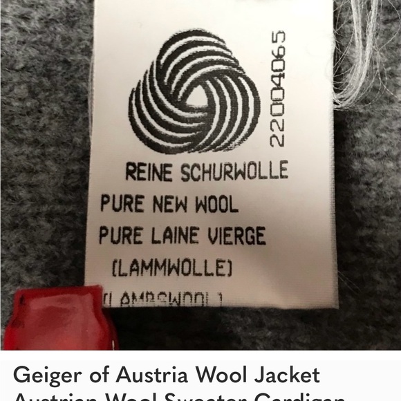 Geiger of Austria Wool Jacket Austrian Wool Sweater Cardigan Grey Multi Button - Picture 13 of 13